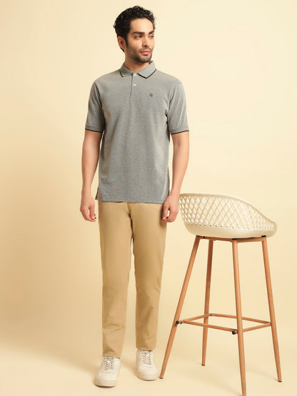 Casual Trouser for Men | Breathable & Soft with Color Fastness Regular Fit Cotton Blend Fabric Solid Pattern Button Closure