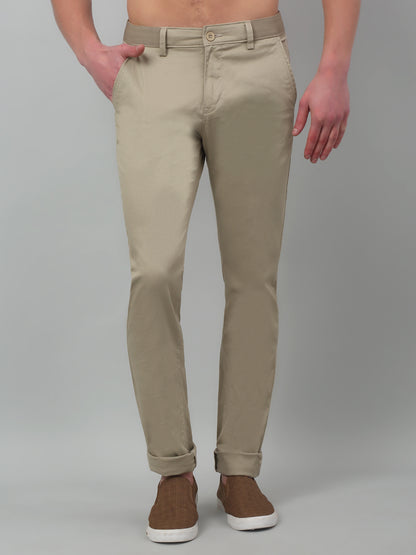 Men's Casual Flat front Fawn  Trousers