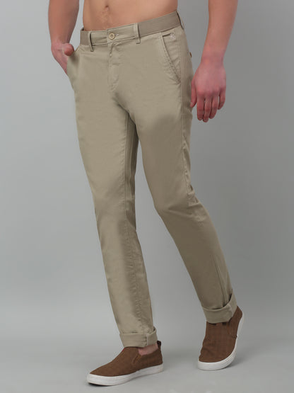 Men's Casual Flat front Fawn  Trousers