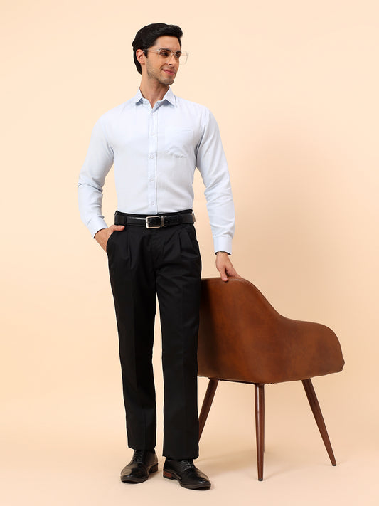 Casual Trousers for Men l Breathable & Soft with Color Fastness Regular Fit Cotton Fabric Solid Pattern Button Closure