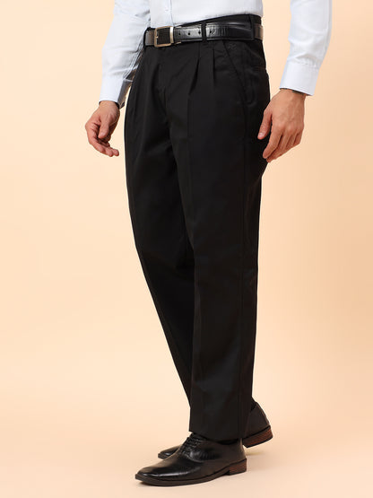 Casual Trousers for Men l Breathable & Soft with Color Fastness Regular Fit Cotton Fabric Solid Pattern Button Closure