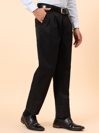 Casual Trousers for Men l Breathable & Soft with Color Fastness Regular Fit Cotton Fabric Solid Pattern Button Closure