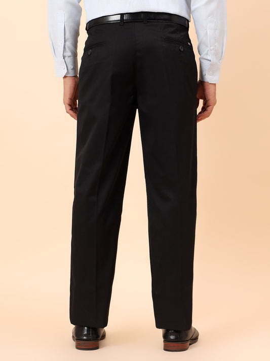 Casual Trousers for Men l Breathable & Soft with Color Fastness Regular Fit Cotton Fabric Solid Pattern Button Closure