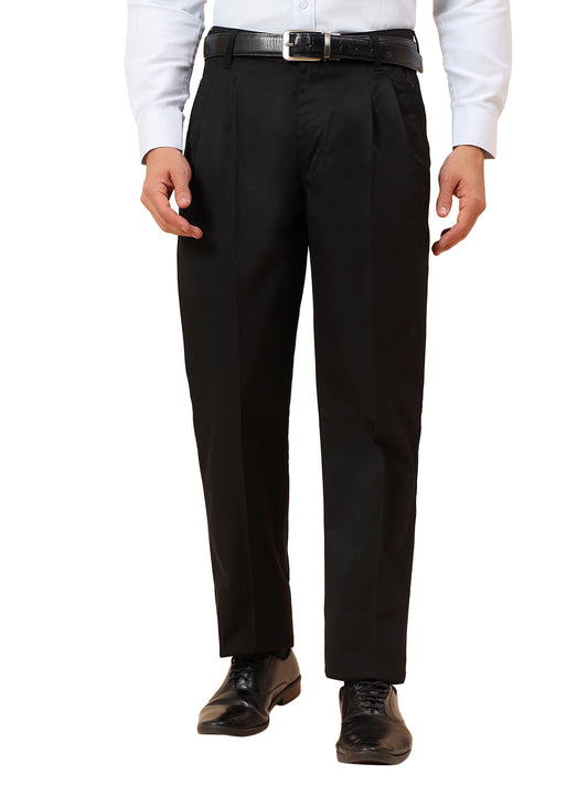 Casual Trousers for Men l Breathable & Soft with Color Fastness Regular Fit Cotton Fabric Solid Pattern Button Closure