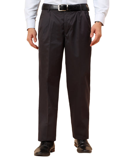 Casual Trousers for Men l Breathable & Soft with Color Fastness Regular Fit Cotton Fabric Solid Pattern Button Closure