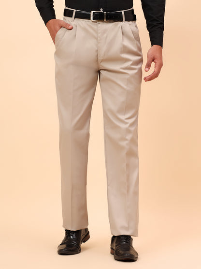 Casual Trousers for Men l Breathable & Soft with Color Fastness Regular Fit Cotton Fabric Solid Pattern Button Closure