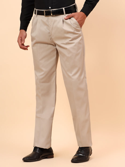 Casual Trousers for Men l Breathable & Soft with Color Fastness Regular Fit Cotton Fabric Solid Pattern Button Closure