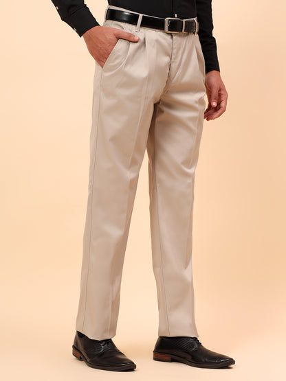 Casual Trousers for Men l Breathable & Soft with Color Fastness Regular Fit Cotton Fabric Solid Pattern Button Closure