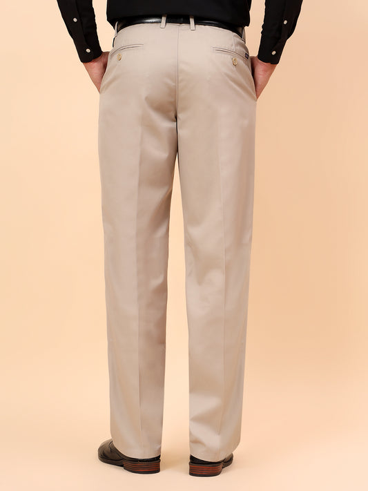 Casual Trousers for Men l Breathable & Soft with Color Fastness Regular Fit Cotton Fabric Solid Pattern Button Closure