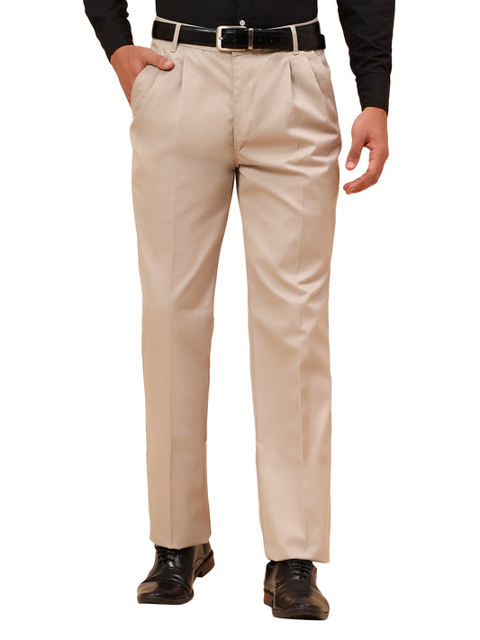 Casual Trousers for Men l Breathable & Soft with Color Fastness Regular Fit Cotton Fabric Solid Pattern Button Closure