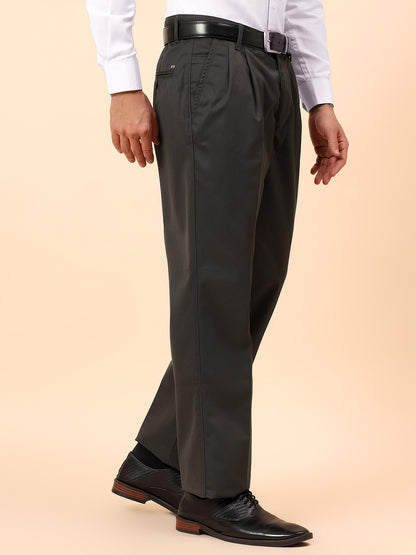 Casual Trousers for Men l Breathable & Soft with Color Fastness Regular Fit Cotton Fabric Solid Pattern Button Closure