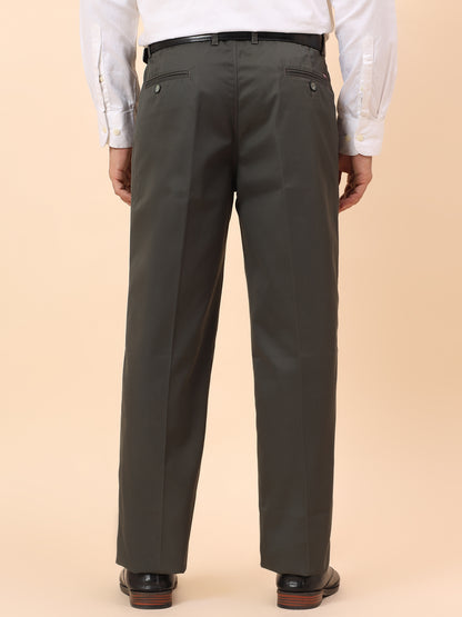 Casual Trousers for Men l Breathable & Soft with Color Fastness Regular Fit Cotton Fabric Solid Pattern Button Closure