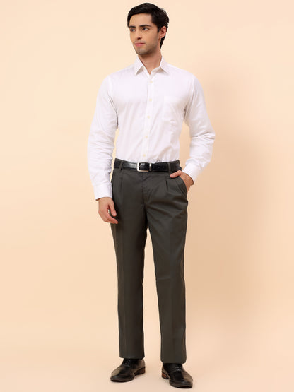 Casual Trousers for Men l Breathable & Soft with Color Fastness Regular Fit Cotton Fabric Solid Pattern Button Closure
