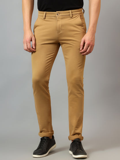 Men's Casual Flat front Khaki  Trousers