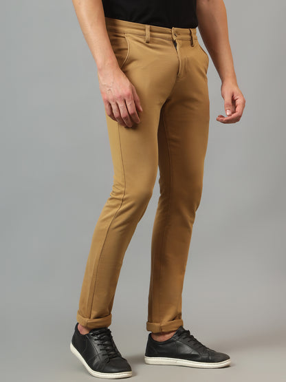 Men's Casual Flat front Khaki  Trousers