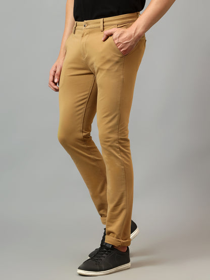 Men's Casual Flat front Khaki  Trousers