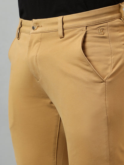 Men's Casual Flat front Khaki  Trousers