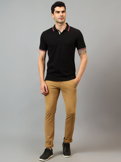 Men's Casual Flat front Khaki  Trousers