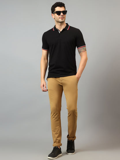 Men's Casual Flat front Khaki  Trousers