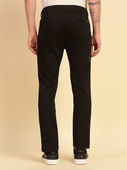 Casual Trouser for Men | Breathable & Soft with Color Fastness Regular Fit Cotton Blend Fabric Solid Pattern Button Closure