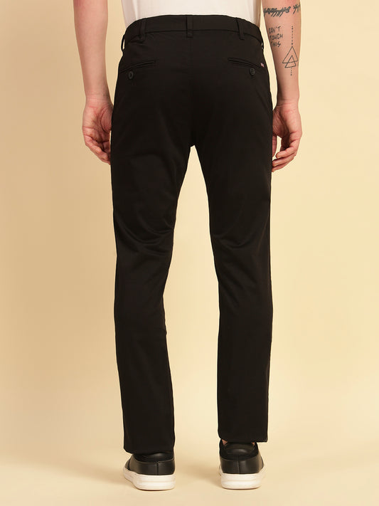 Casual Trouser for Men | Breathable & Soft with Color Fastness Regular Fit Cotton Blend Fabric Solid Pattern Button Closure