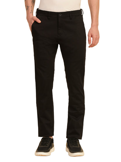 Casual Trouser for Men | Breathable & Soft with Color Fastness Regular Fit Cotton Blend Fabric Solid Pattern Button Closure