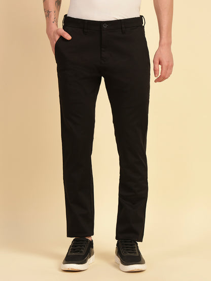 Casual Trouser for Men | Breathable & Soft with Color Fastness Regular Fit Cotton Blend Fabric Solid Pattern Button Closure