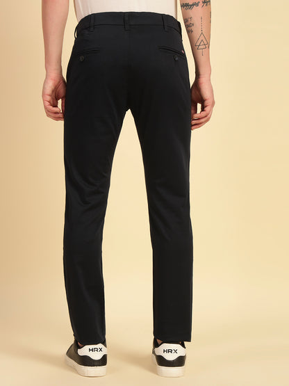 Casual Trouser for Men | Breathable & Soft with Color Fastness Regular Fit Cotton Blend Fabric Solid Pattern Button Closure