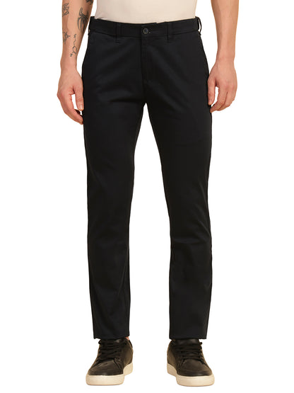 Casual Trouser for Men | Breathable & Soft with Color Fastness Regular Fit Cotton Blend Fabric Solid Pattern Button Closure