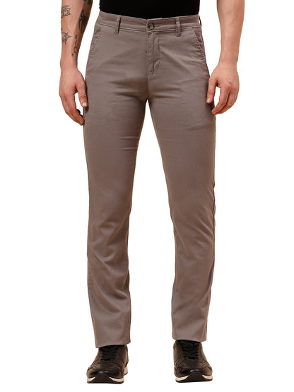 Casual Trouser for Men | Breathable & Soft with Color Fastness Regular Fit Cotton Blend Fabric Solid Pattern Button Closure