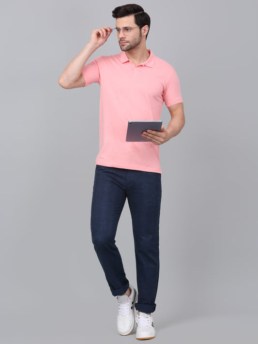 Men's Blue Checkered Non-Pleated Casual Trouser