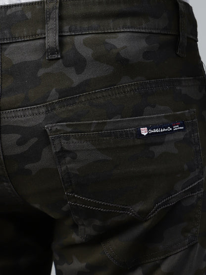 Casual Trousers for Men l Breathable & Soft with Color Fastness Smart Fit Cotton Stretch Fabric Printed Pattern Button Closure