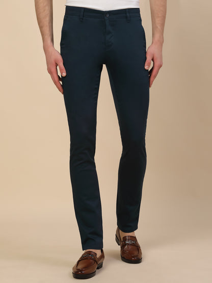 Casual Trouser for Men | Breathable & Soft with Color Fastness Regular Fit Cotton Blend Fabric Solid Pattern Button Closure