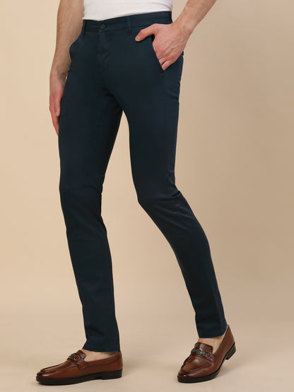Casual Trouser for Men | Breathable & Soft with Color Fastness Regular Fit Cotton Blend Fabric Solid Pattern Button Closure