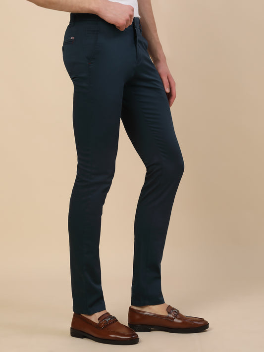 Casual Trouser for Men | Breathable & Soft with Color Fastness Regular Fit Cotton Blend Fabric Solid Pattern Button Closure