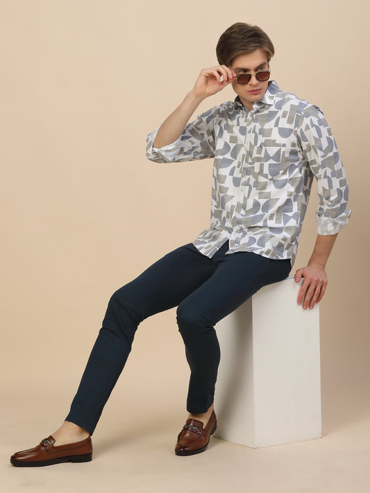 Casual Trouser for Men | Breathable & Soft with Color Fastness Regular Fit Cotton Blend Fabric Solid Pattern Button Closure