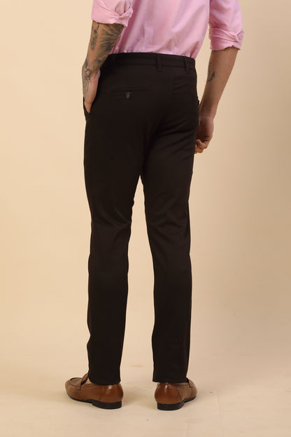 Casual Trouser for Men | Breathable & Soft with Color Fastness Regular Fit Cotton Blend Fabric Solid Pattern Button Closure