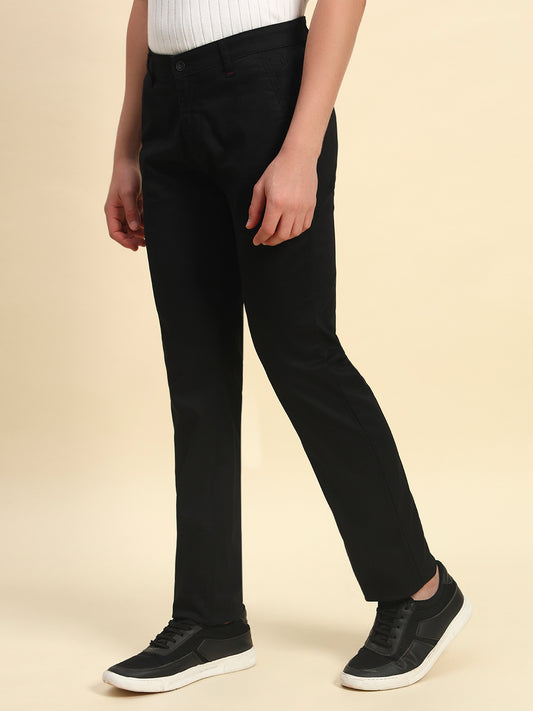 Casual Trouser for Men l Breathable & Soft with Color Fastness Regular Fit Cotton Blend Fabric Self Design Pattern Button Closure