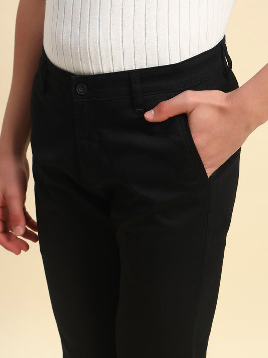 Casual Trouser for Men l Breathable & Soft with Color Fastness Regular Fit Cotton Blend Fabric Self Design Pattern Button Closure