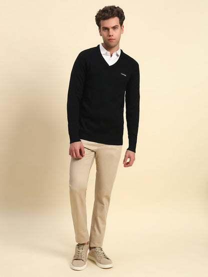 Casual Trouser for Men l Breathable & Soft with Color Fastness Regular Fit Cotton Blend Fabric Self Design Pattern Button Closure