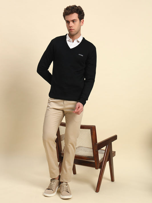 Casual Trouser for Men l Breathable & Soft with Color Fastness Regular Fit Cotton Blend Fabric Self Design Pattern Button Closure