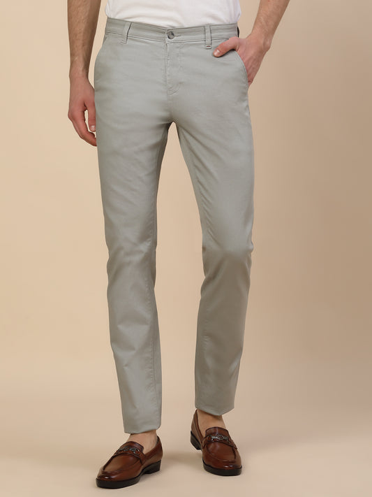 Casual Trouser for Men | Breathable & Soft with Color Fastness Regular Fit Cotton Blend Fabric Solid Pattern Button Closure