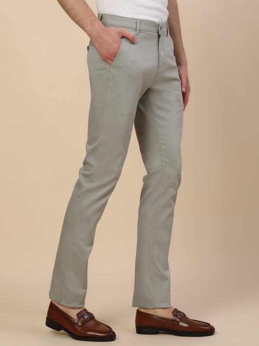 Casual Trouser for Men | Breathable & Soft with Color Fastness Regular Fit Cotton Blend Fabric Solid Pattern Button Closure