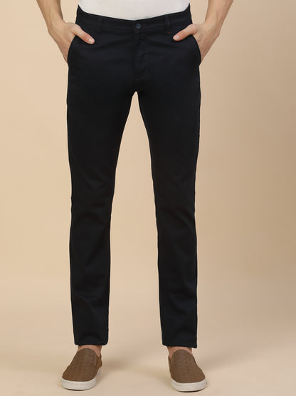 Casual Trouser for Men | Breathable & Soft with Color Fastness Regular Fit Cotton Blend Fabric Solid Pattern Button Closure