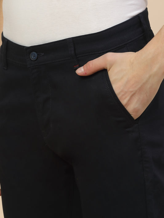 Casual Trouser for Men | Breathable & Soft with Color Fastness Regular Fit Cotton Blend Fabric Solid Pattern Button Closure