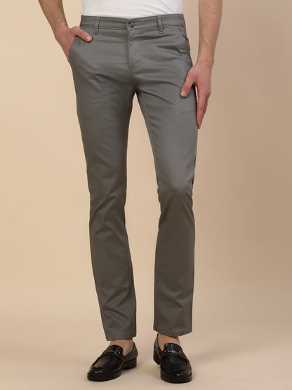 Casual Trouser for Men | Breathable & Soft with Color Fastness Regular Fit Cotton Blend Fabric Solid Pattern Button Closure