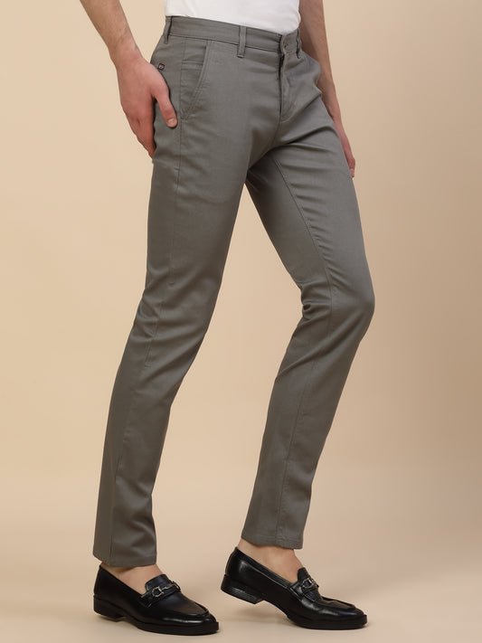 Casual Trouser for Men | Breathable & Soft with Color Fastness Regular Fit Cotton Blend Fabric Solid Pattern Button Closure