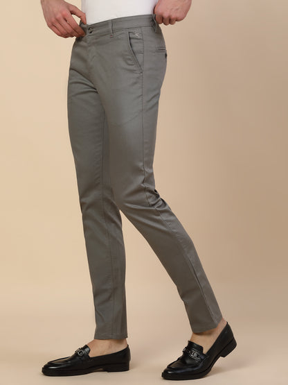 Casual Trouser for Men | Breathable & Soft with Color Fastness Regular Fit Cotton Blend Fabric Solid Pattern Button Closure