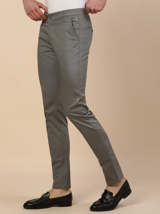 Casual Trouser for Men | Breathable & Soft with Color Fastness Regular Fit Cotton Blend Fabric Solid Pattern Button Closure