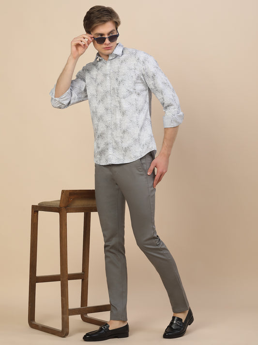 Casual Trouser for Men | Breathable & Soft with Color Fastness Regular Fit Cotton Blend Fabric Solid Pattern Button Closure